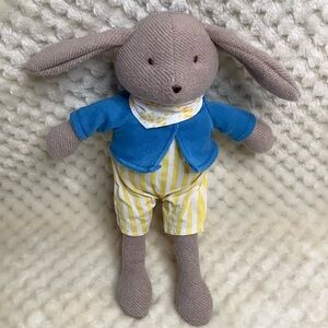 Manhattan Toy Petit Artiste Plush Bunny Rabbit Stuffed Animal Blue and Yellow